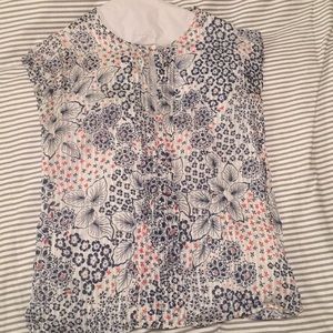 Massimo Dutti Floral Cap sleeve Top